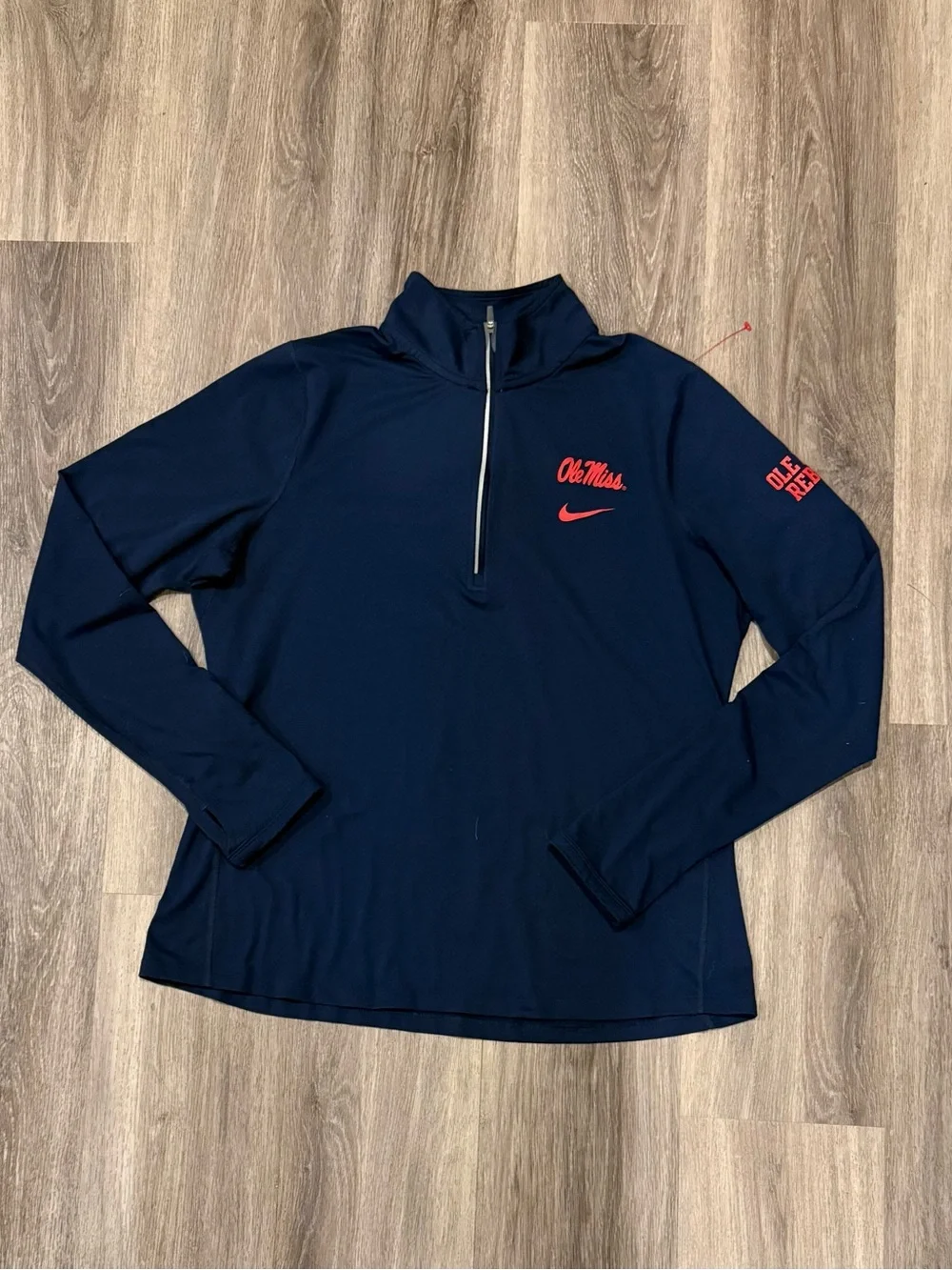 Nike Women’s Dri-Fit Ole Miss Navy Quarter-Zip Pullover